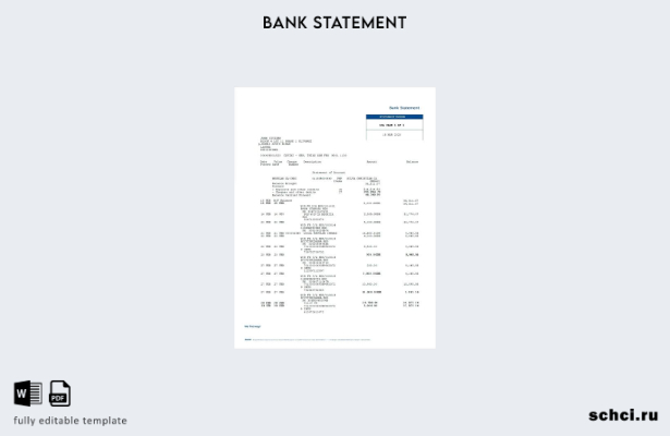 цифровая загрузка шаблона слова банковской выписки Bancnet на Филиппинах